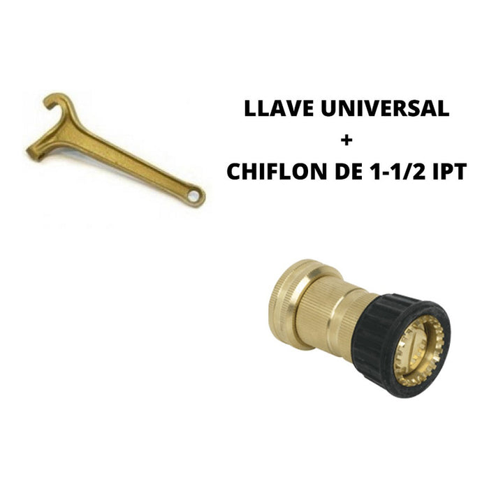 1 Pza Llave Universal + 1 Pza Chiflon Hidrante 1-1/2 Ipt