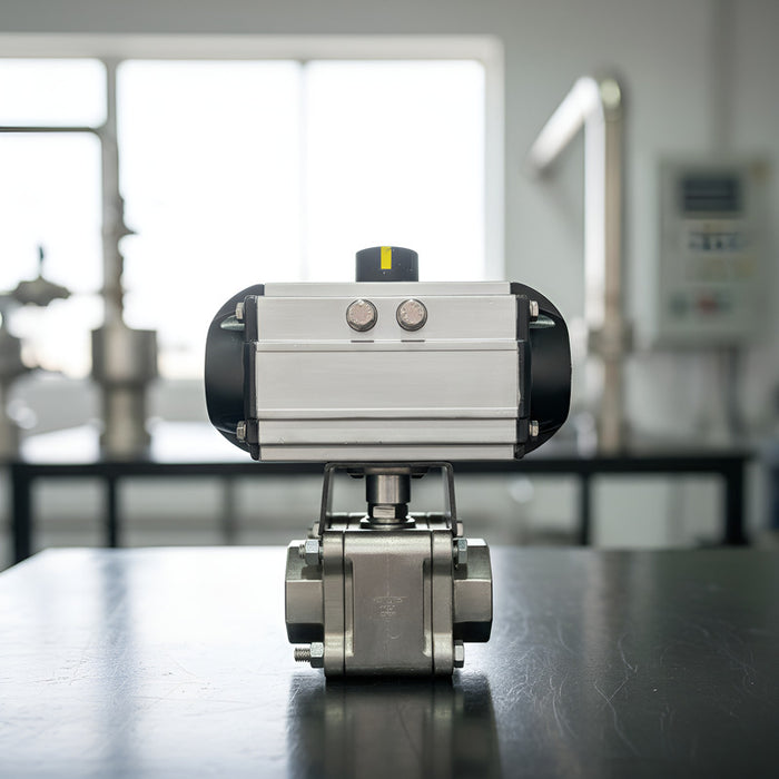 Válvula De Bola De 1-1/2 Con Actuador Neumático Inoxidable