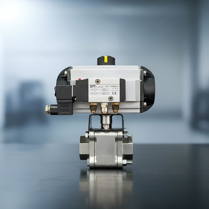 Válvula De Bola De 1-1/2 Con Actuador Neumático Inoxidable