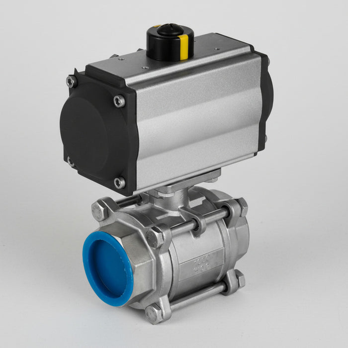 Válvula De Bola De 1-1/2 Con Actuador Neumático Inoxidable