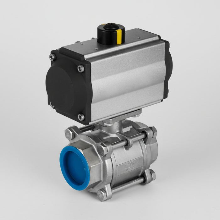 Válvula De Bola De 1-1/2 Con Actuador Neumático Inoxidable