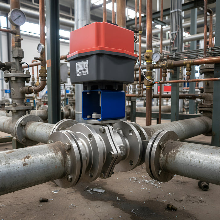 Válvula De Esfera De 3 Inoxidable Con Actuador Eléctrico