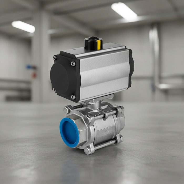 Válvula De Bola De 1-1/2 Con Actuador Neumático Inoxidable